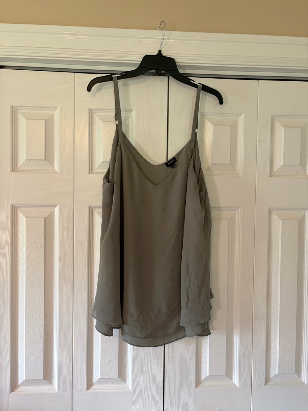torrid sage green chiffon cami with delicate drape